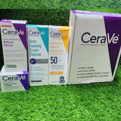 CeraVe 4-in-1 Skincare Kit – Cleanser, Moisturizer, Sunscreen & Exfoliator for All Skin Types.