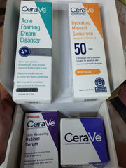 CeraVe 4-in-1 Skincare Kit – Cleanser, Moisturizer, Sunscreen & Exfoliator for All Skin Types.